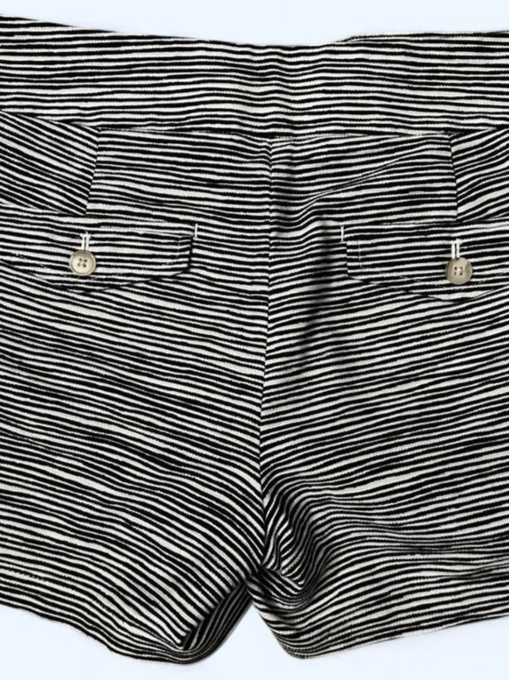 LOFT Black & White Striped Shorts